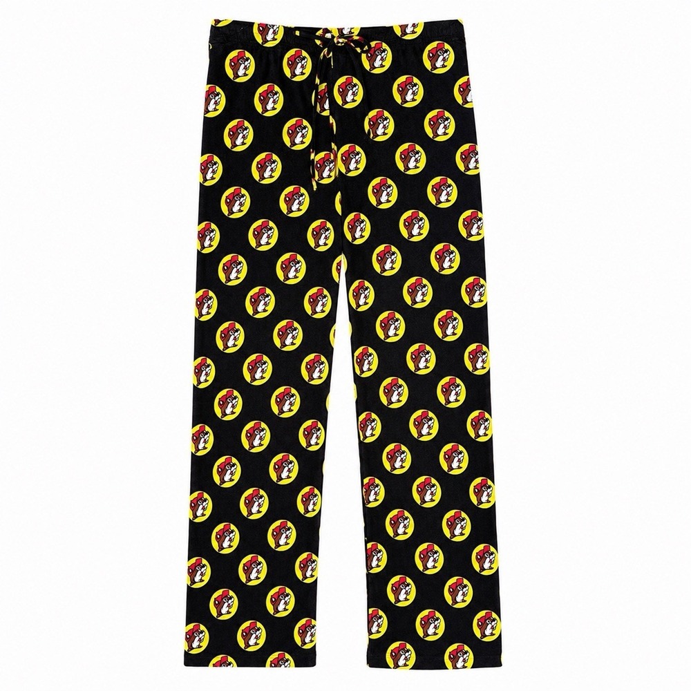 Buc-ee's Women's Pajama Lounge Pants Medium Black Beaver Logo Cotton Drawstring